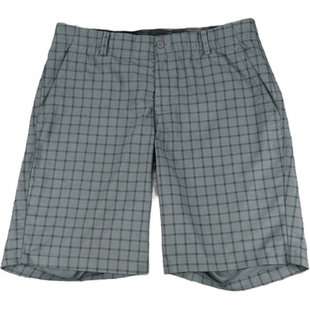 Nike Men's 34 Dri-FIT Grey Plaid Grid Pattern 9" Inseam‎ Golf Shorts Performance